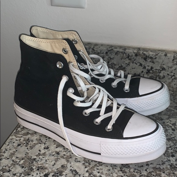 black high top platform converse